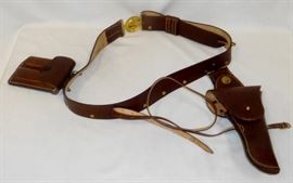 U.S. Brown Leather Belt w/ US Holster and Double Cartridge Holder (U.S. Interlocking Buckle)
