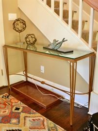 Glass top console table