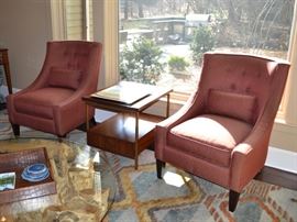 Matched pair of upholstered chairs