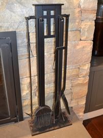 Iron fireplace tools set