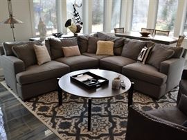 Arhaus sectional sofa and Arhaus metal coffee table