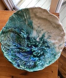 Large signed pottery bowl