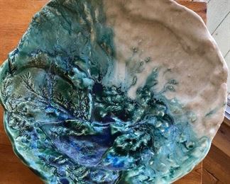Large signed pottery bowl