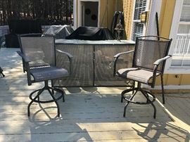 Pool bar and matching chairs