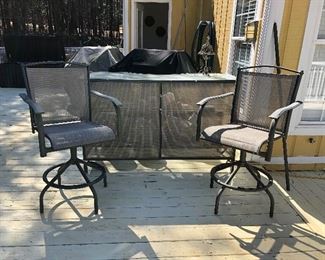 Pool bar and matching chairs