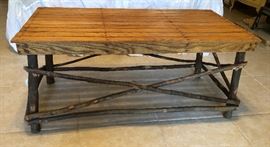 Twig coffee table, oak top