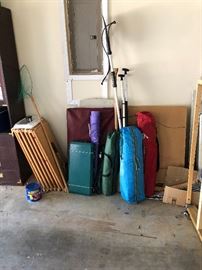 Camping tents and bag chairs