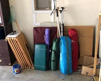 Camping tents and bag chairs