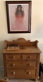 Signed and numbered Ozz Franca 373/3600 and nice pine chest