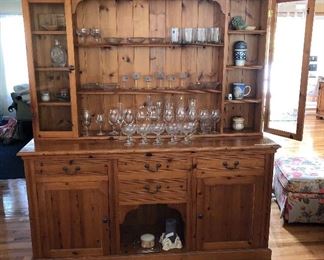 English Pine Hutch, 2 pieces, beautiful!