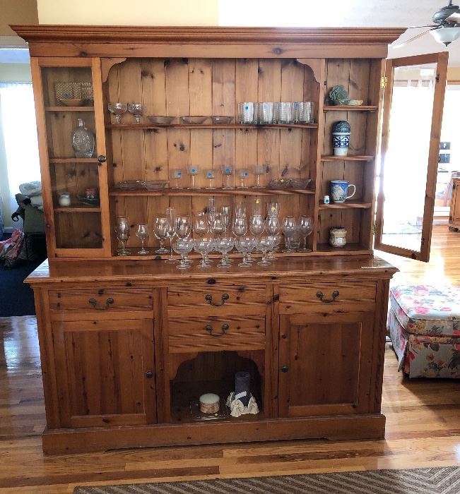 English  Pine Hutch, 2 pieces, beautiful!