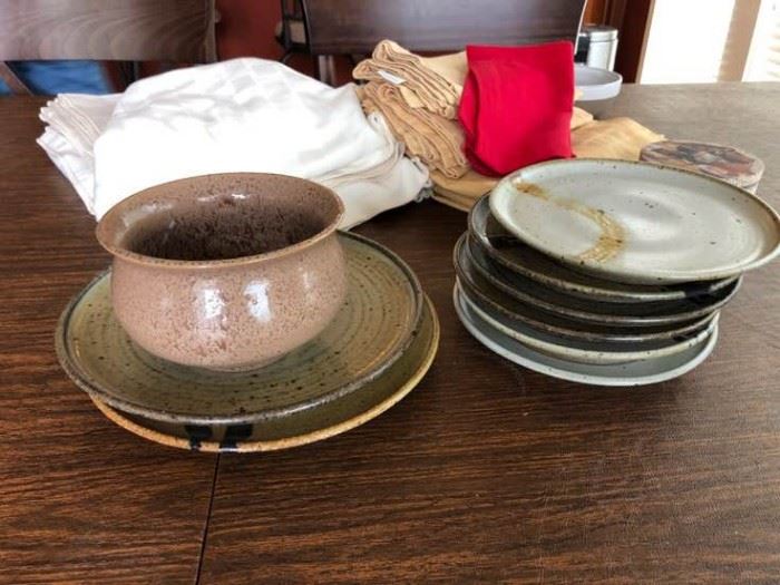 Stoneware Plates and Linens