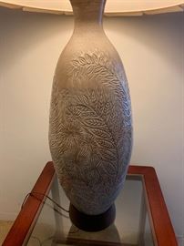 Large pottery table lamp