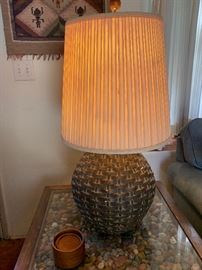 Large pottery table lamp