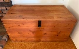 Vintage pine blanket chest