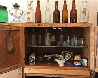 antique bottles, antique camera equipment