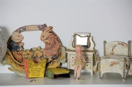 1925 easter Decoration, early Doll Furniture