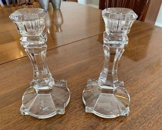 51. Pair of Crystal Candlesticks (8")