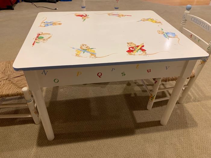 117. Hand Painted Children's Table and 3 Chairs