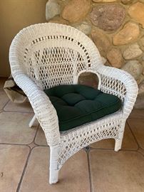 143. White Wicker Chair