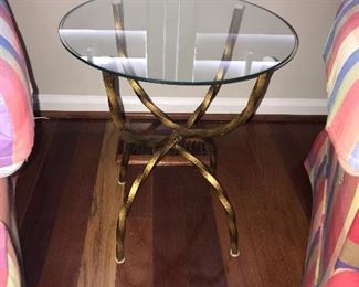 Vintage brass and glass table