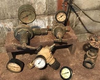  Vintage gauges, pressure relief valve’s and Shut off valves