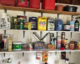  Car care products including antifreeze, armor all, oil and grease