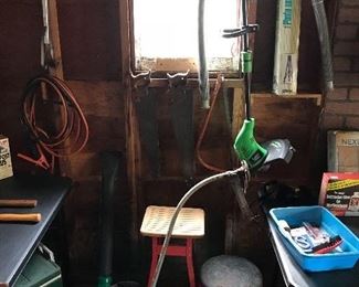 Electric blower, trimmer, and handsaw