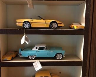 Up close picture of Franklin mint car collection
