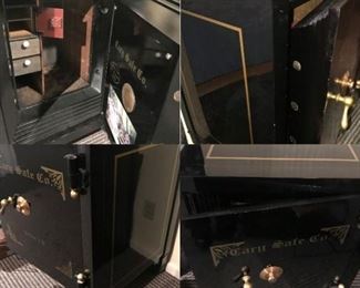 Interior, side, and top views of the antique Cary Safe