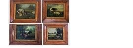 Four small original oil paintings by Trevor James (signed)