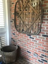 Antique tobacco basket, other basket.