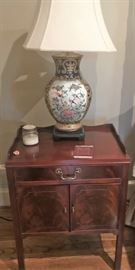 Bedside table, One of two matching table lamps