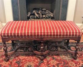 Long upholstered bench