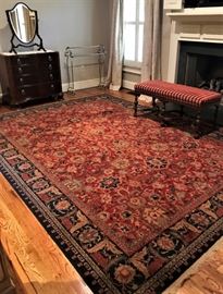 Hickory ChairDresser, Vintage mirror, Large hand woven rug believed to be a hand knotted Sarouk approx 12x9