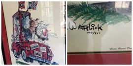 Carl Warlick signed and numbered print (140/500) UGA Football "Game Bound Dawg Pound"