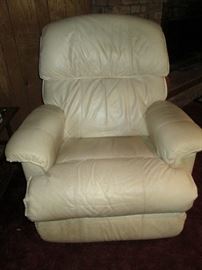 white leather recliner