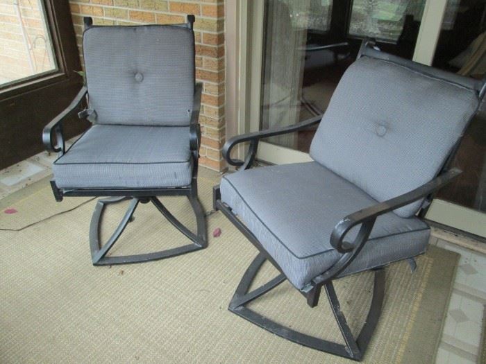 PAIR COMFORTABLE PATIO CHAIRS