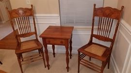 Chairs and small side Table 
