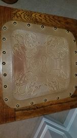 Leather seat of chair