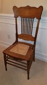 Leather side chair with Barley Twist