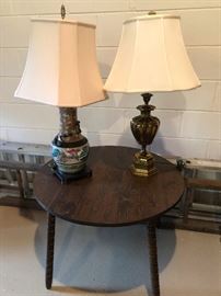 solid brass and porcelain lamps
