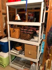 picnic baskets! Plastic storage shelves