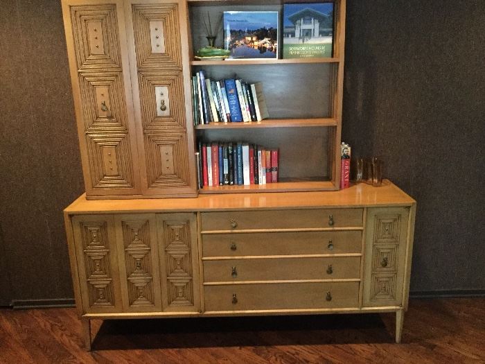 Mount Airy CasaLinda Collection: Chest, Bookcase in 2 separate pieces, sold as one: 72” wide x 19” deep x 76” high