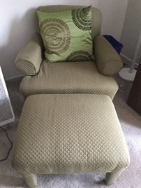 Quilted Chair and Ottoman