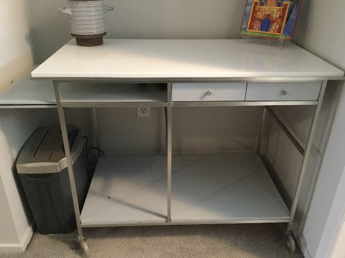 Paul McCobb Tea Cart: 36” wide x 19” deep x 28.5” high