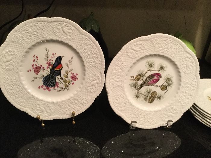 Set of 8 different Royal Cauldon Bristol Ironstone Bird Plates