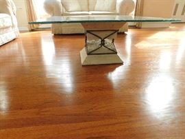 stone and glass coffee table set