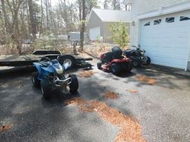 quads and ride on mower (mower for parts only-not working)