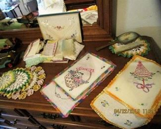 Stacks of hand made items....